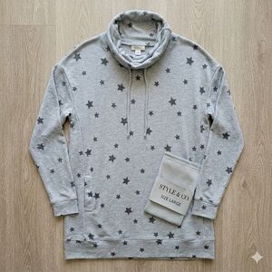 Style & Co. Gray Star Print Tunic